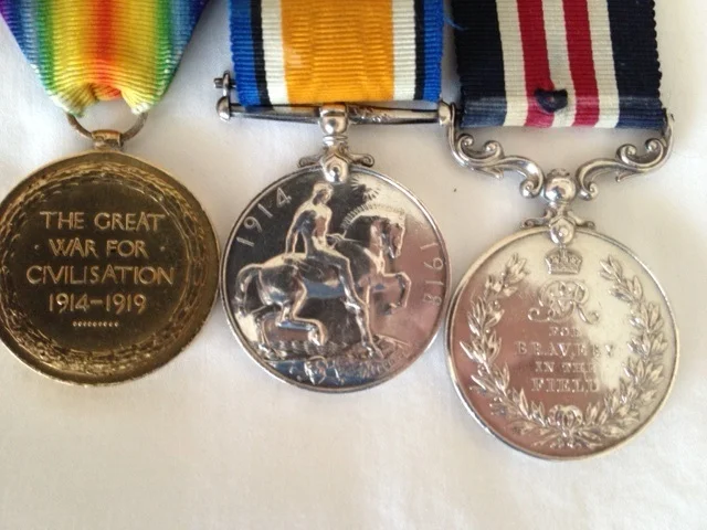 The medals that Masumi Mitsui's grandson, David, now cares for. 