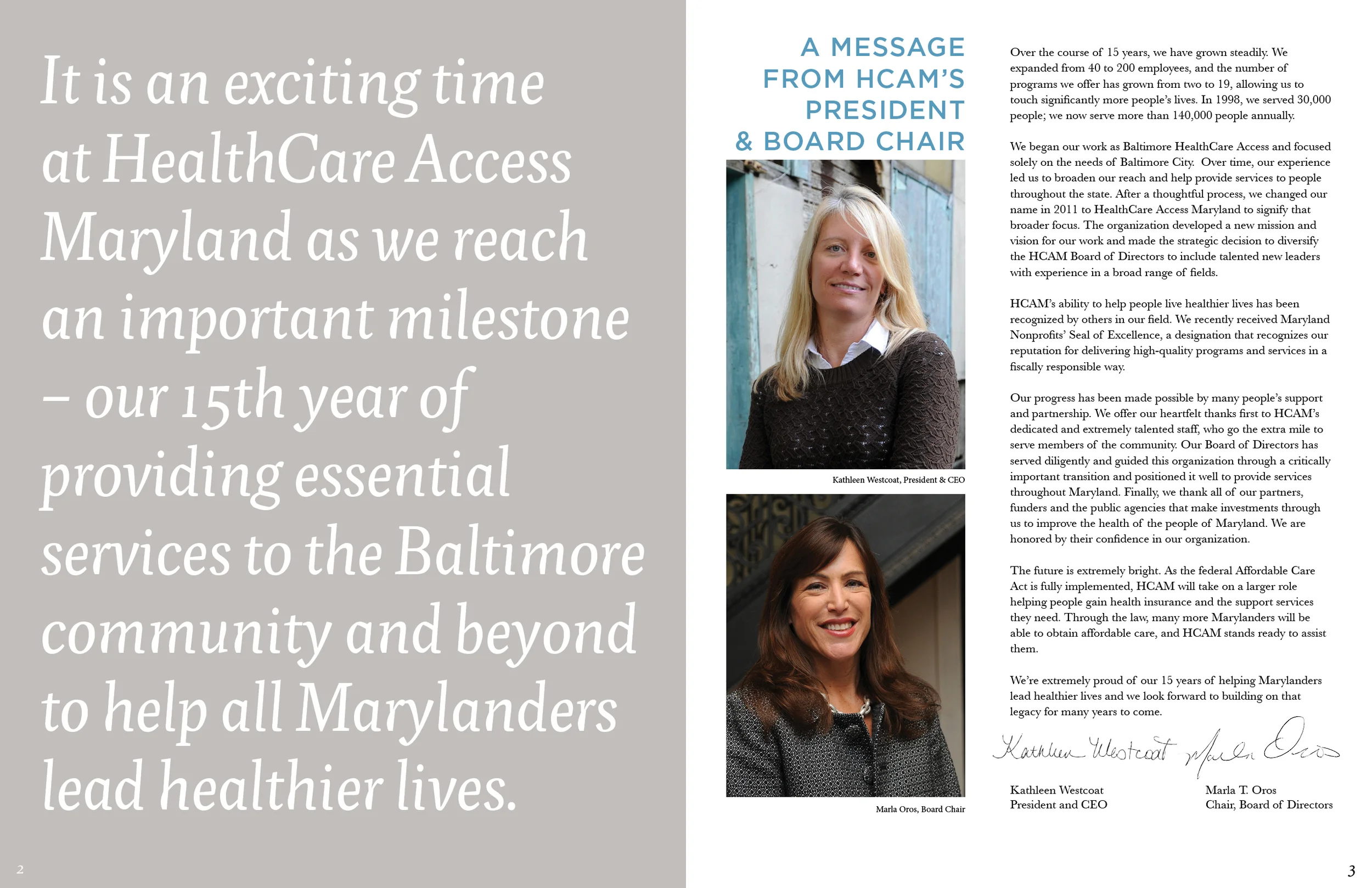 HealthCare Access Maryland FY12 Annual Report, Interior Spread