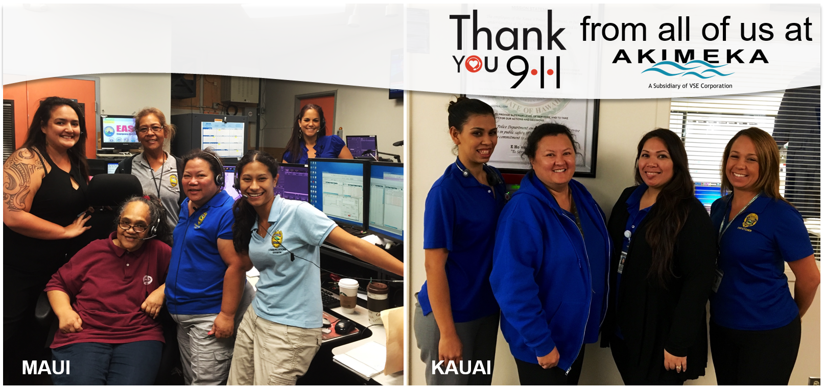 Alongside of our friends at the NENA foundation and in support of our 9-1-1 clients, Akimeka is devoted to supporting public safety across the nation. While we offer the sincerest gratitude to our first responders – Law Enforcement Officers, EMTs and Firefighters – we want to spotlight the #ThankYou911 on the real first-first responders – the 911 dispatchers at Public Safety Answering Points (PSAPs). Your dedication and support to saving lives does not go unnoticed!
