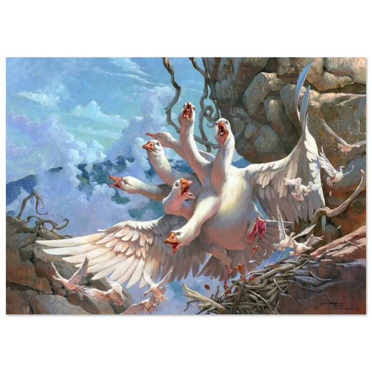 The Goose Hydra, 50 x 70 cm poster print — Jesper Ejsing Illustration