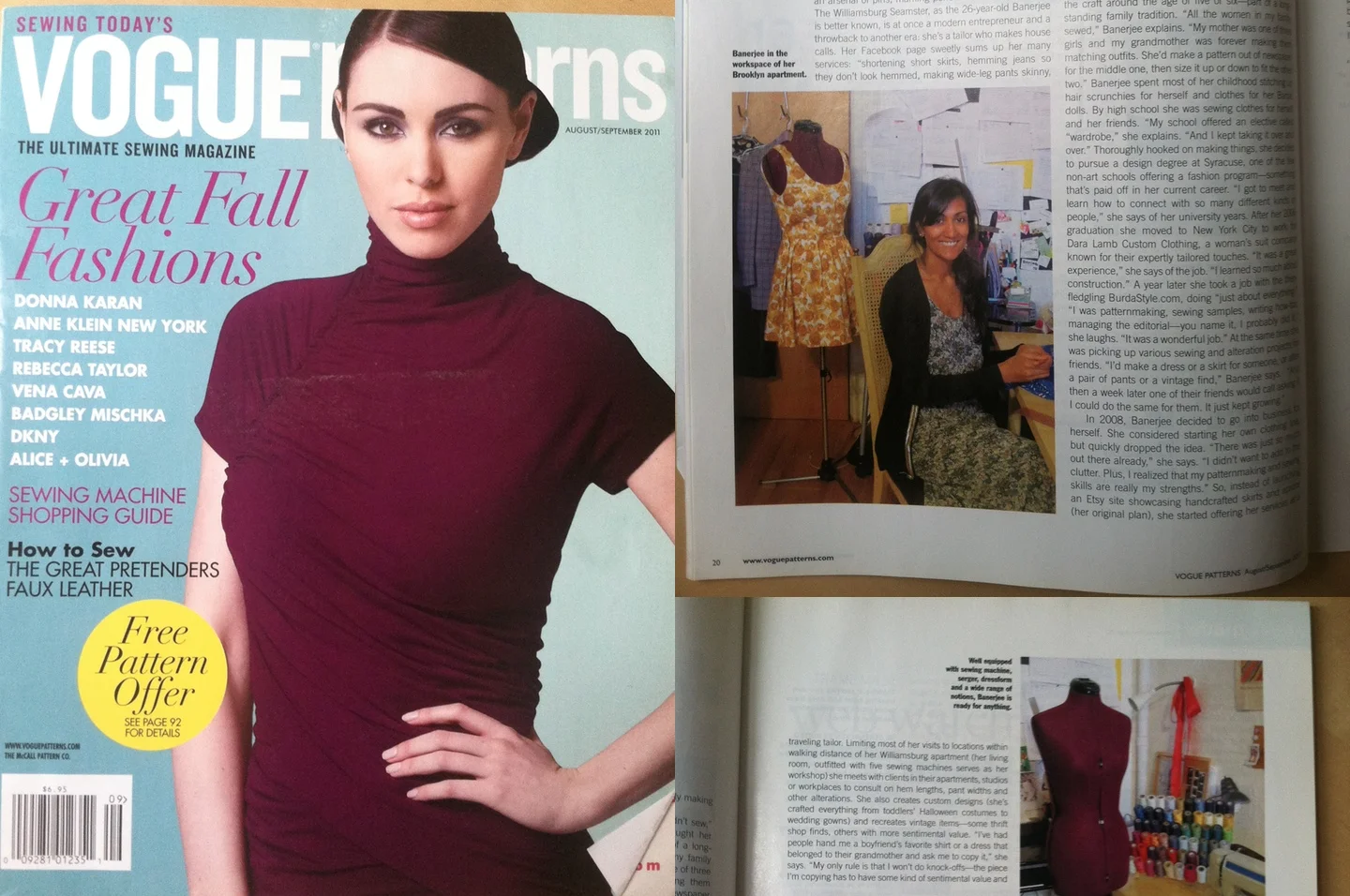 The Williamsburg Seamster in VOGUE Patterns Magazine! Aug/Sep 2011