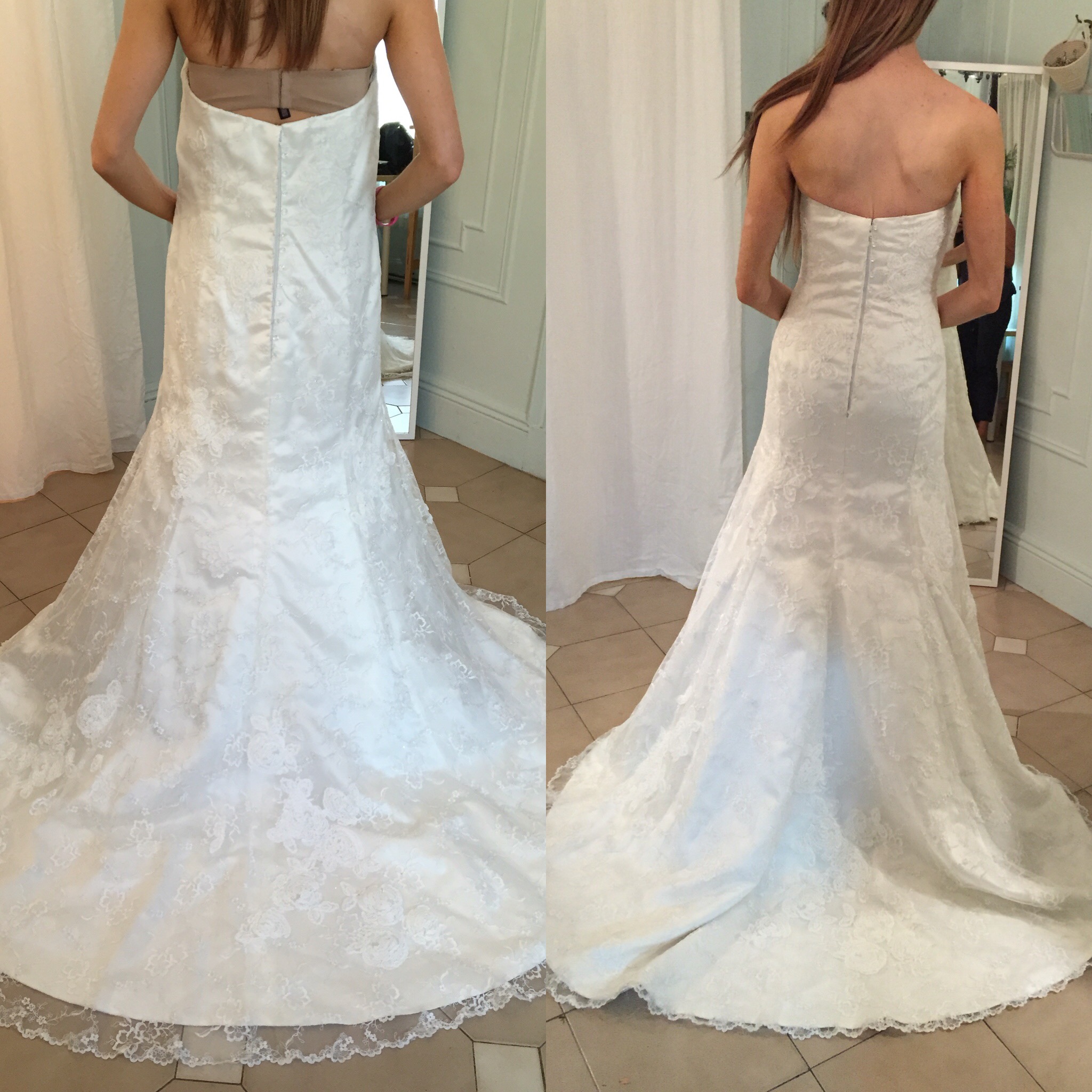 Before and After on fully refitted sample gown.
