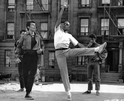 Jerome Robbins on the set of the film version.