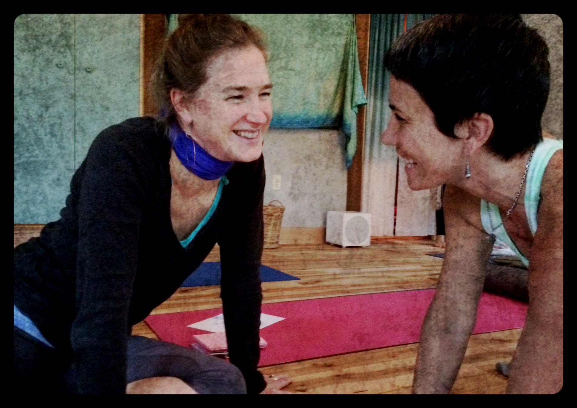 Kristin & Suzanne, two amazing souls and yoga teachers and graduated of Deva Daaru School of Yoga -- assisting at the Foundations retreat