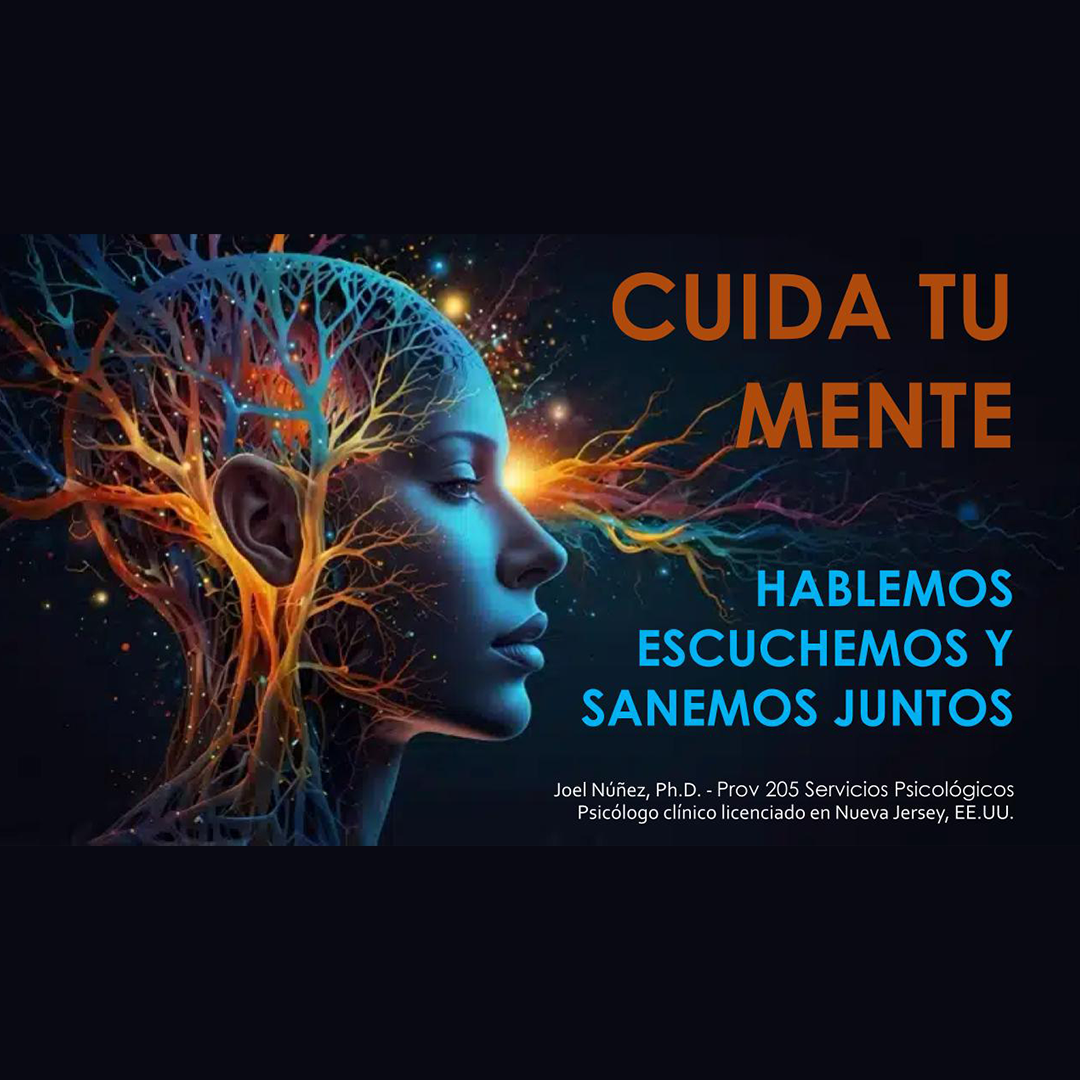 'Cuida tu mente, hablemos, escuchemos y sanemos juntos.' International Keynote by Dr. Joel Nunez. Trauma informed and self care, mental health expert.