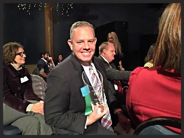 Chris Kemper after he received the WVB award at the Blacksmiths last year.
