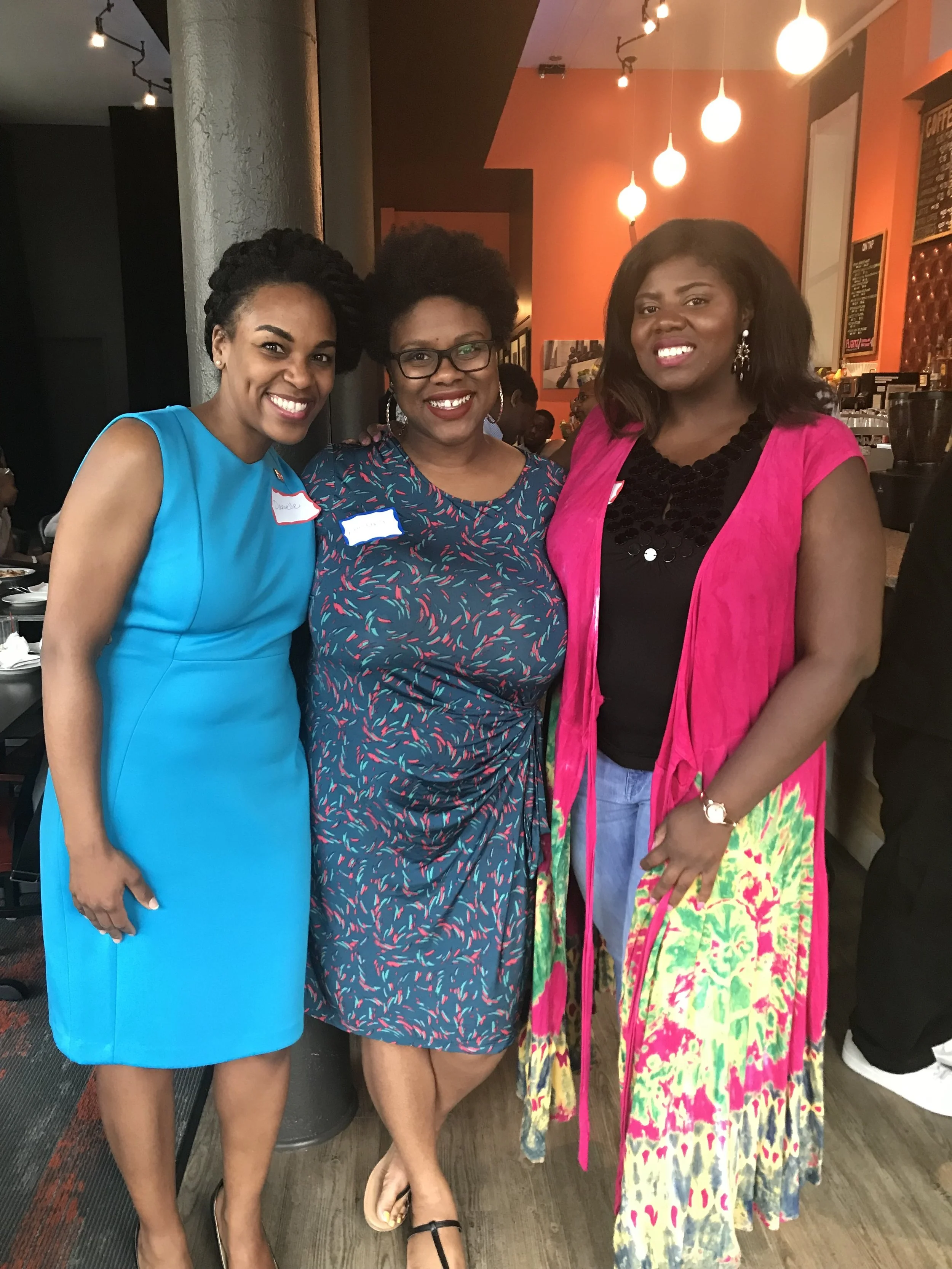 Danielle Jones, Keeyana Avery and Jenifer Moor at the recent PRSA Black PR Pros happy hour.