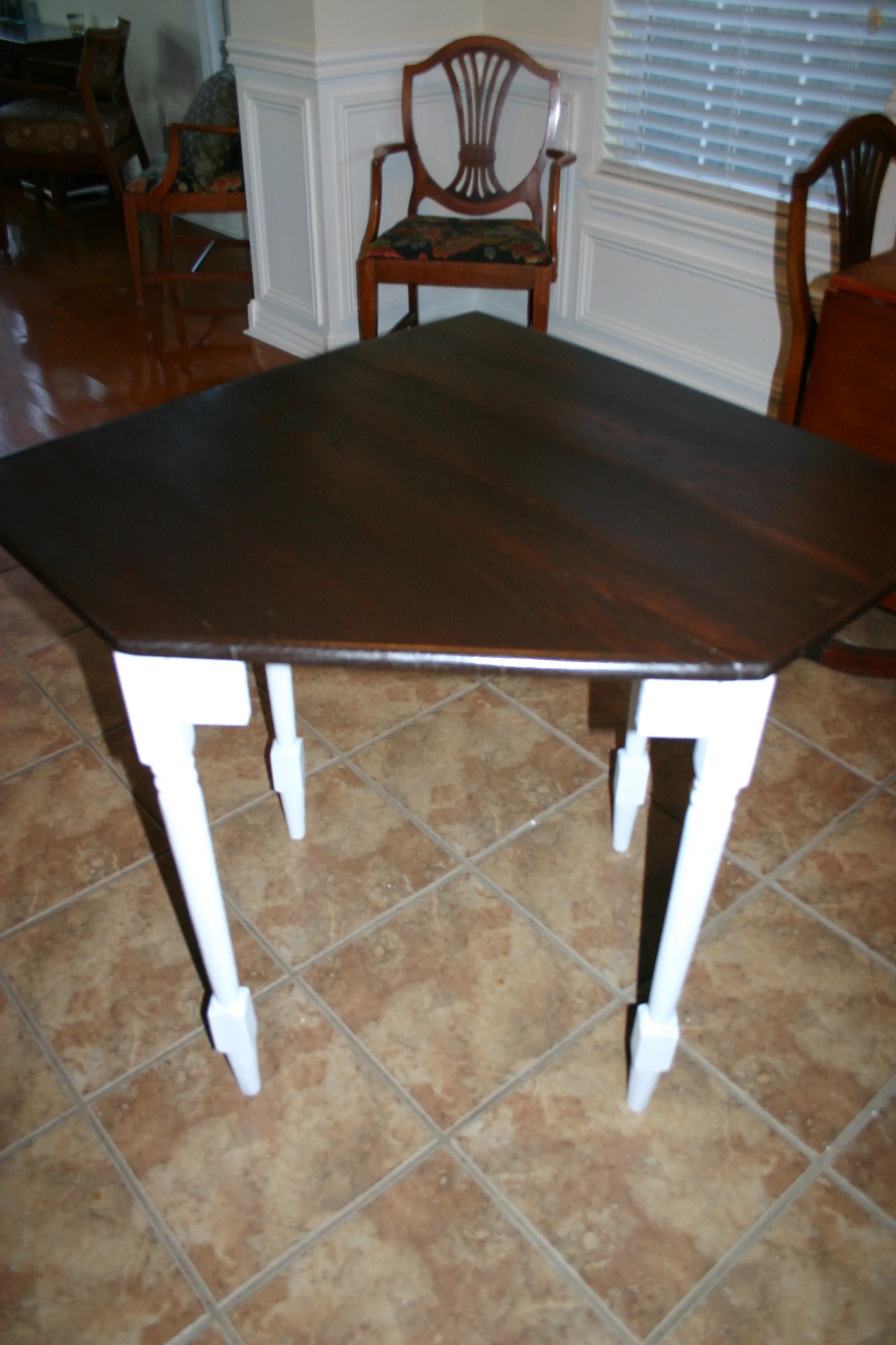  ​Little oak corner desk/table. &nbsp;It was literally falling apart when I started with it! 