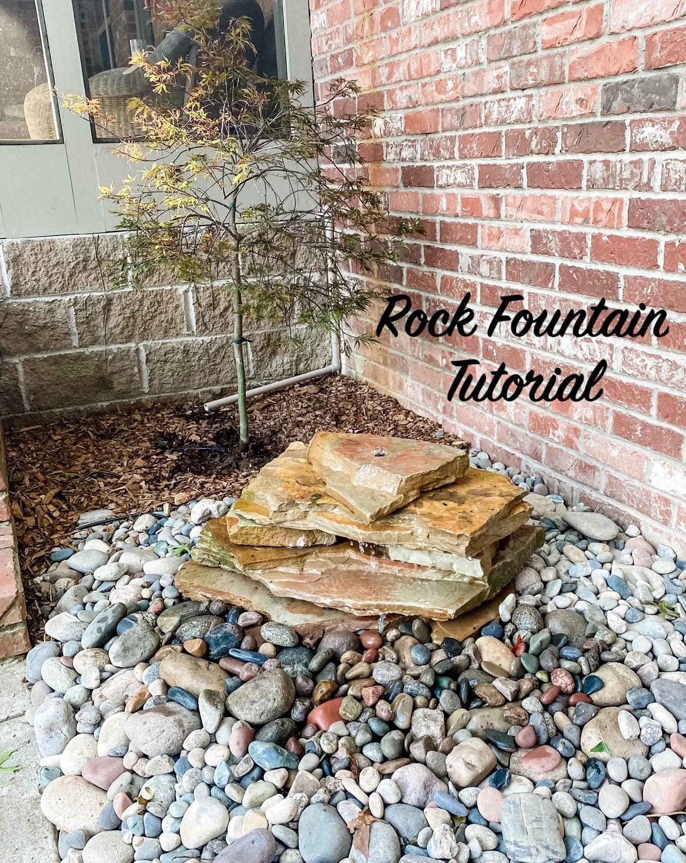 A rock water feature...