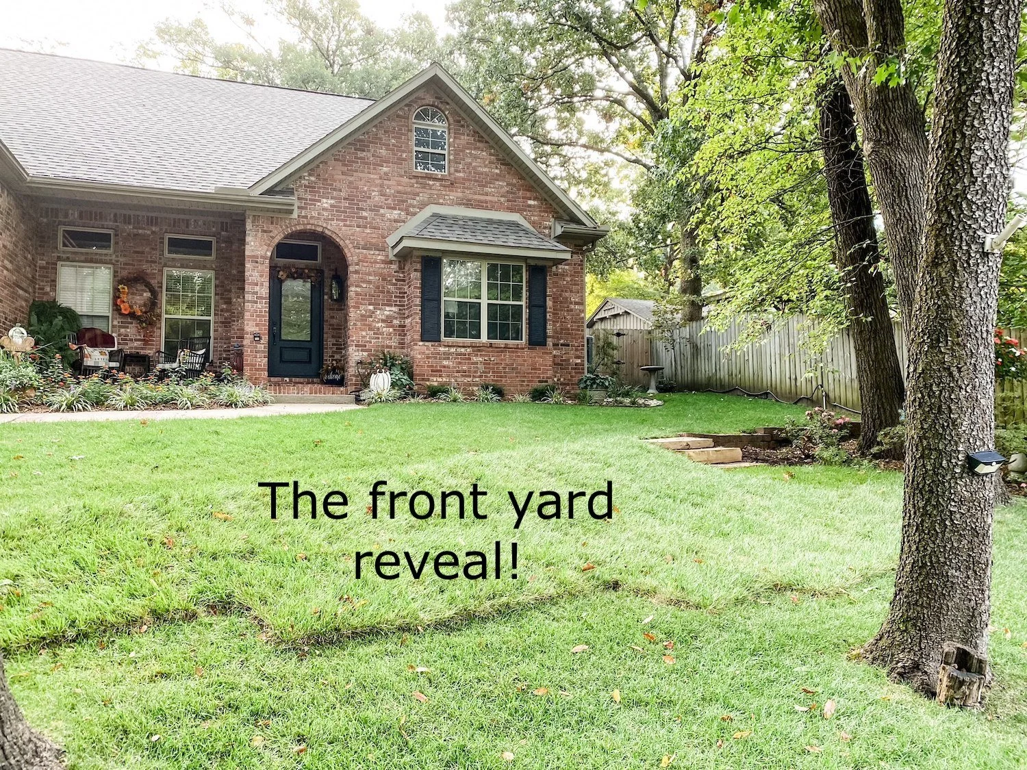 Stone step and front yard makeover reveal....