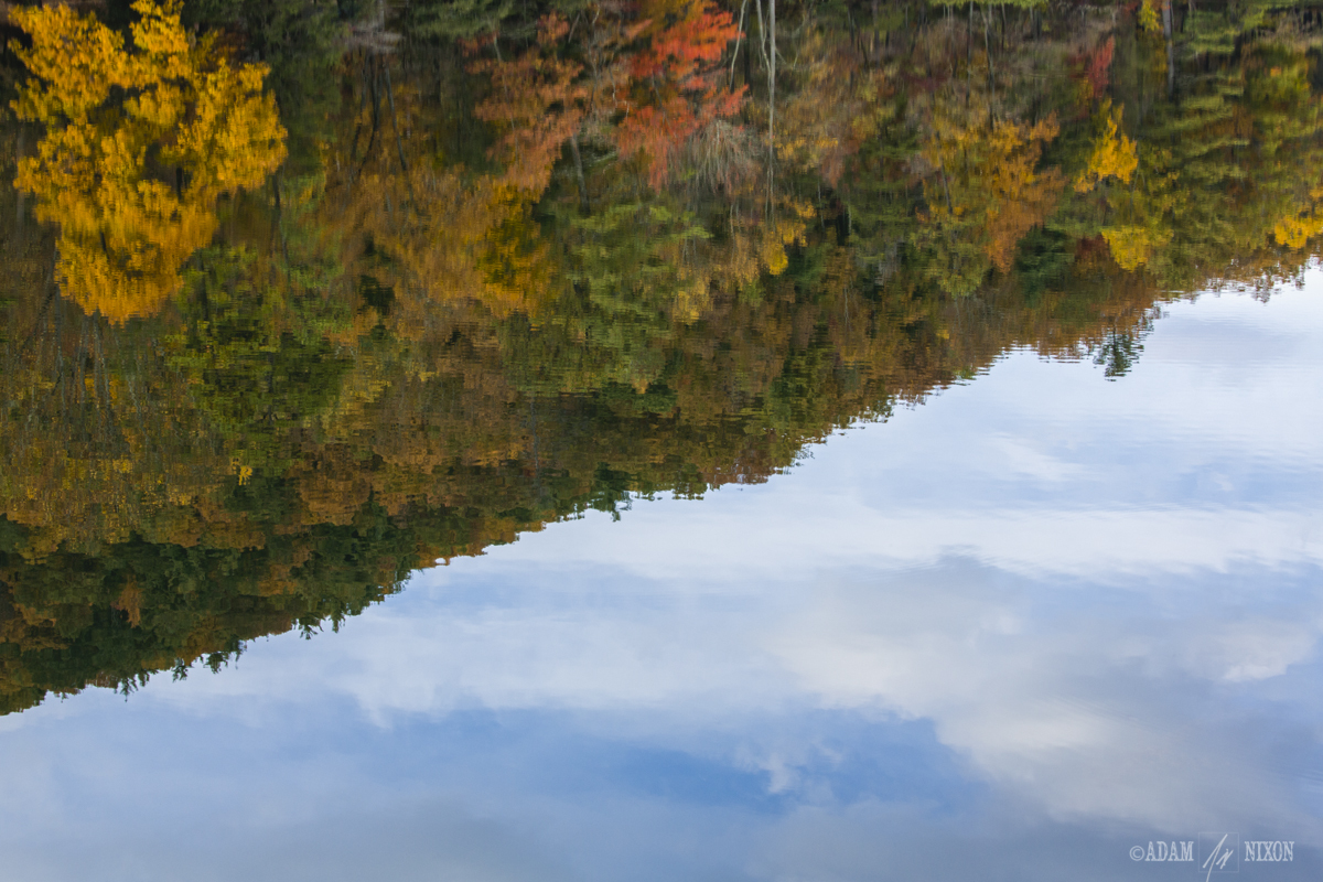 Reflections of the fall foliage in Lake Trahlyta