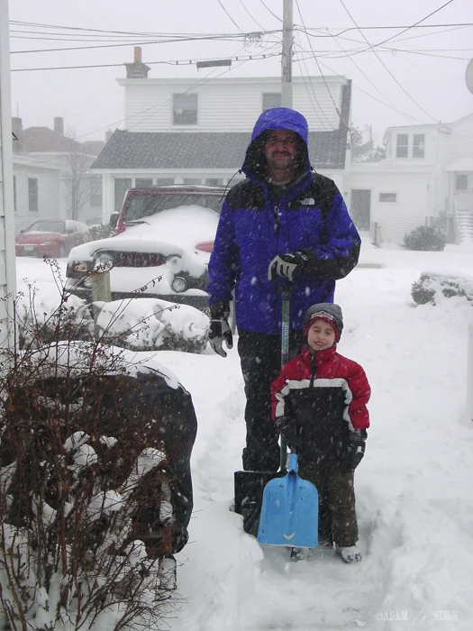 Adam & Alex shoveling snow