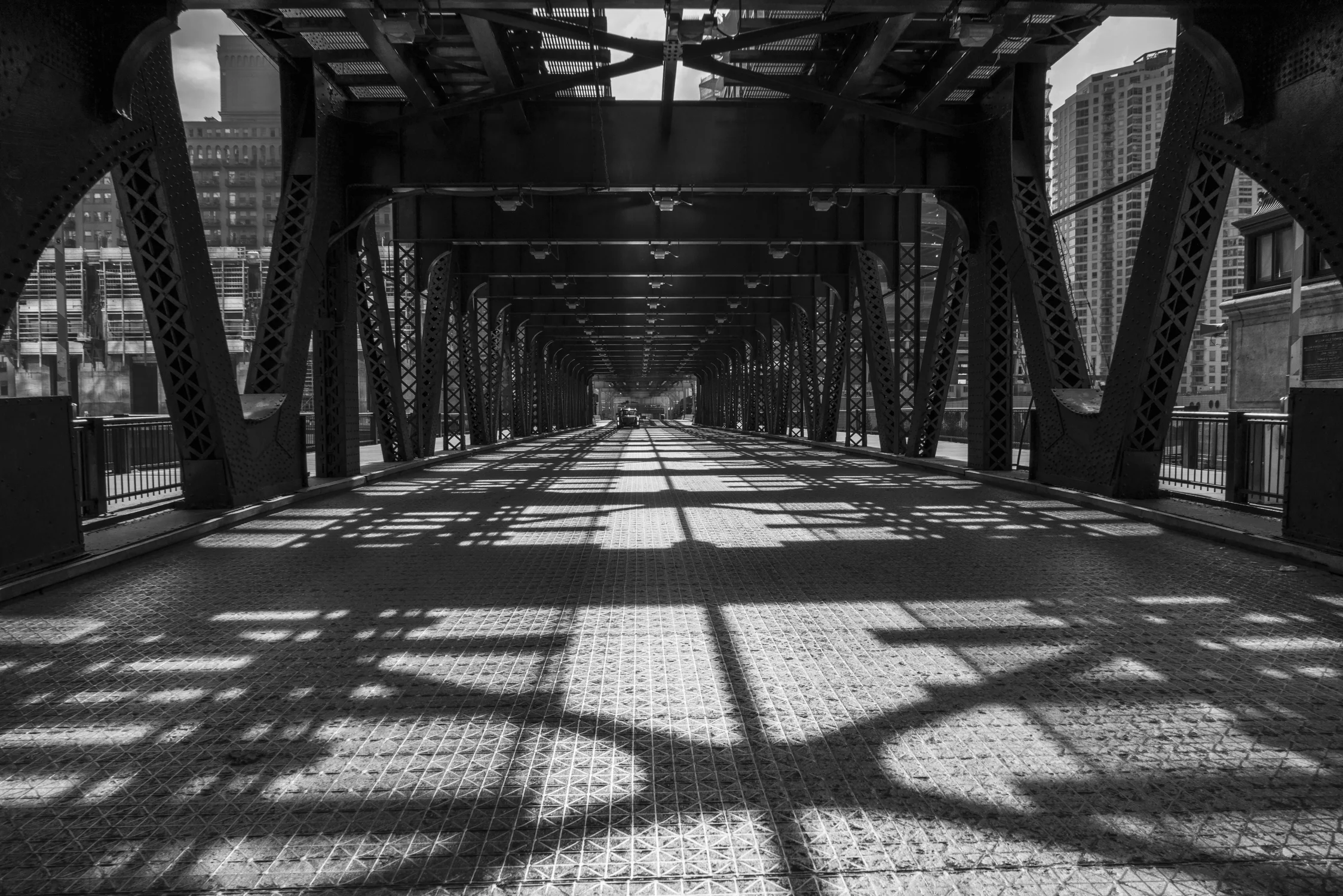 Old steel bridge in Chicago