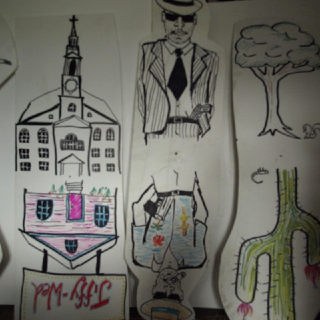 set pieces from Sammy Davis Therapy. The pieces spin to change from Providence to Las Vegas