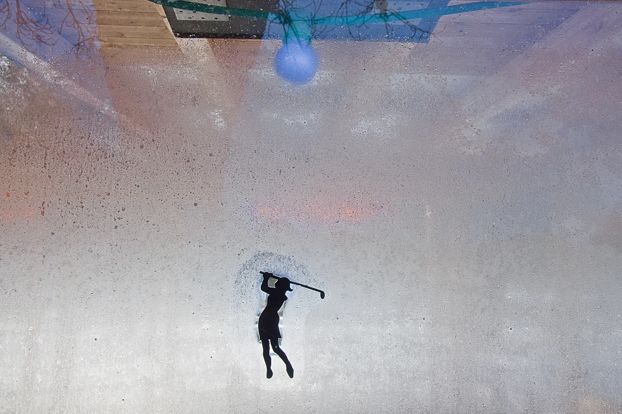 Sticker on frosted window