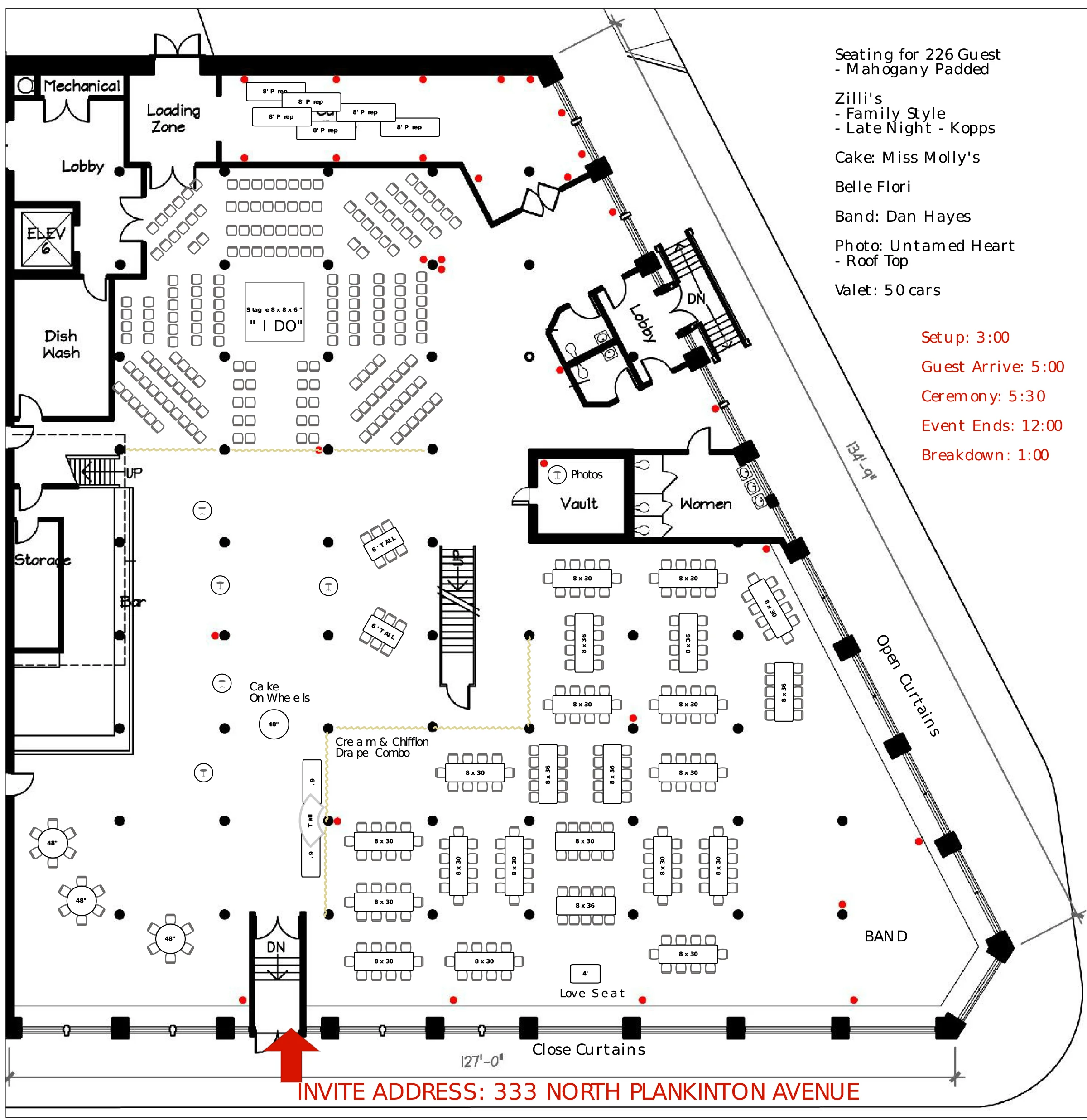 333 Space - Seating 225 Guest