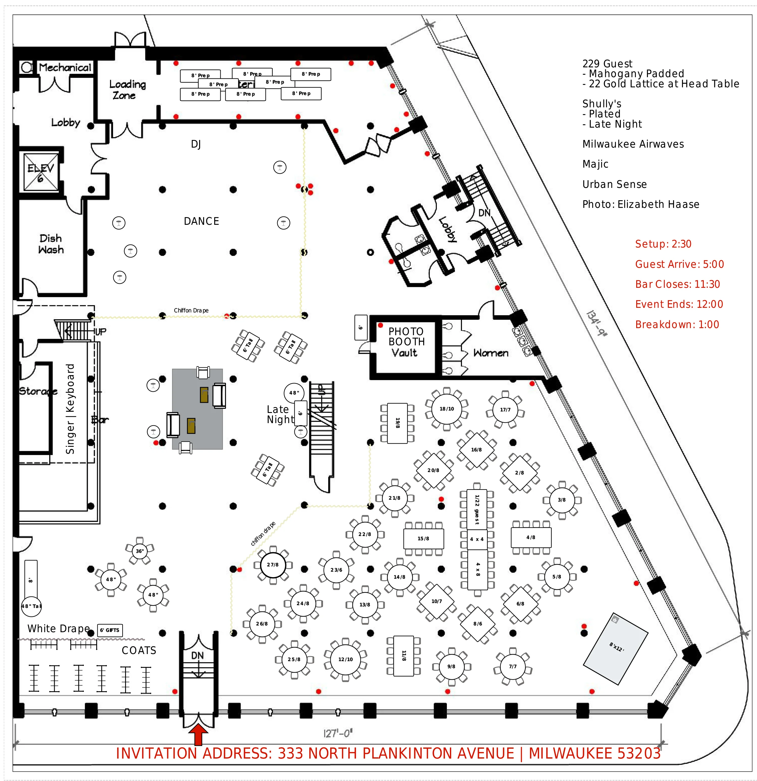 333 Space - Seating 229 Guest