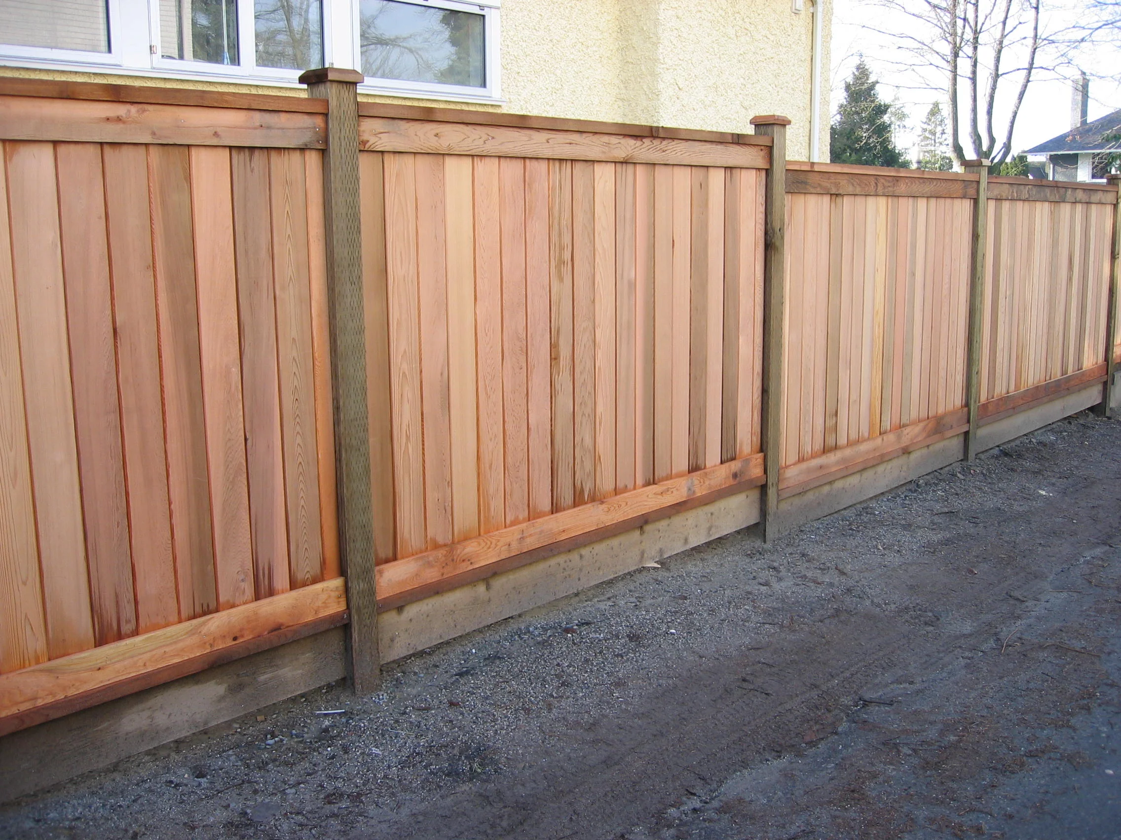Solid cedar fence