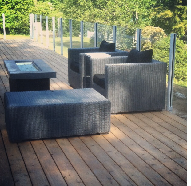 Glass railing install for view