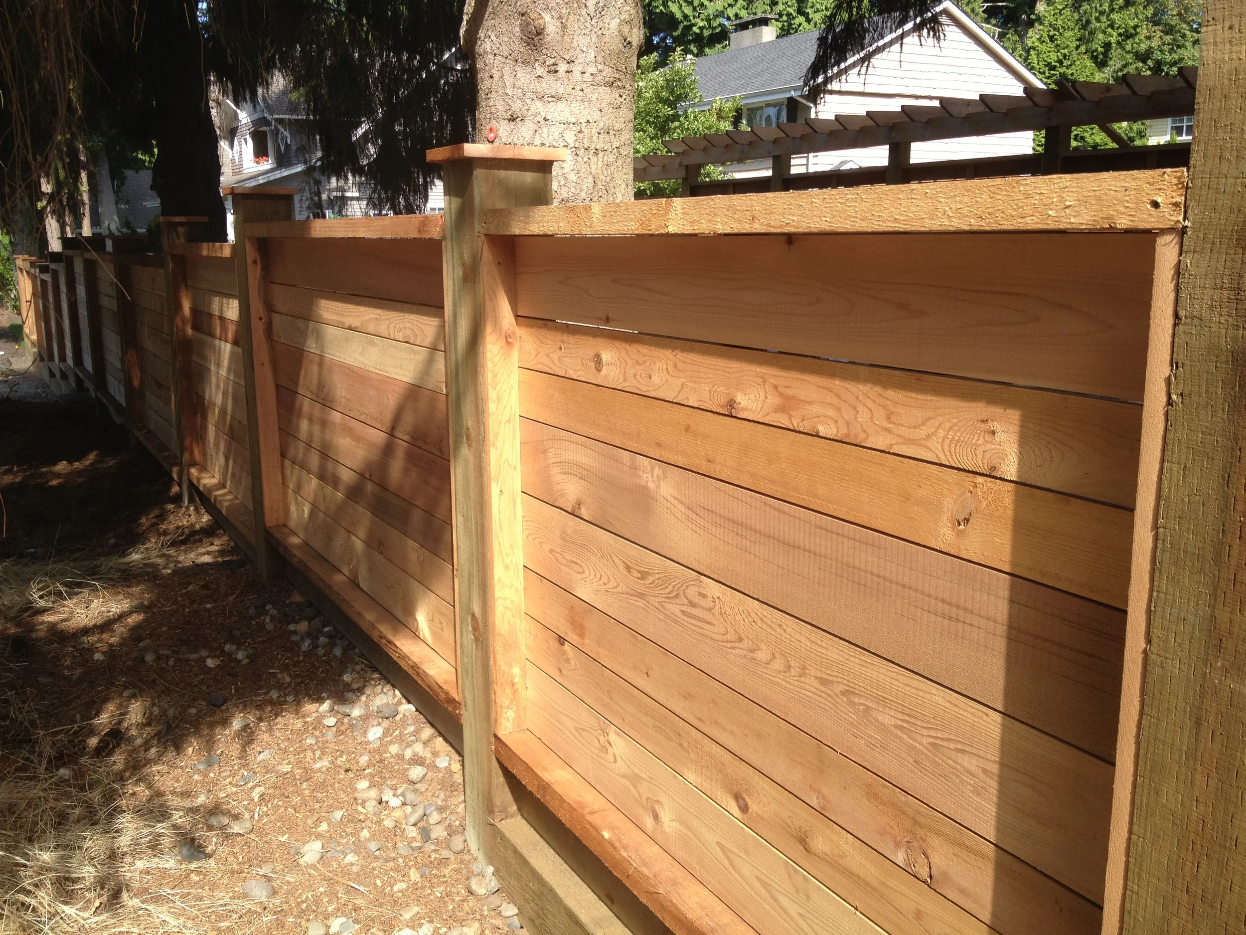 Custom design cedar fence