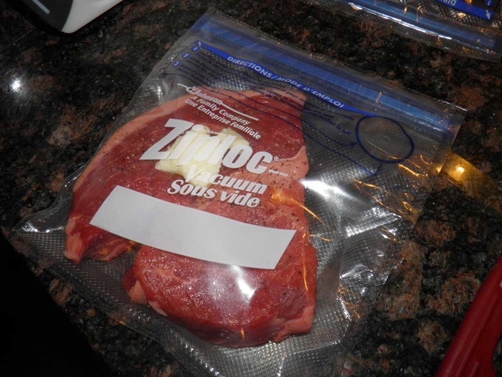 Placed in Vacuum Bag with Butter
