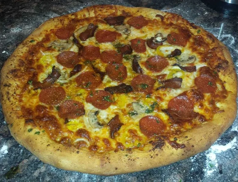 No Knead Pizza with Homemade Sauce