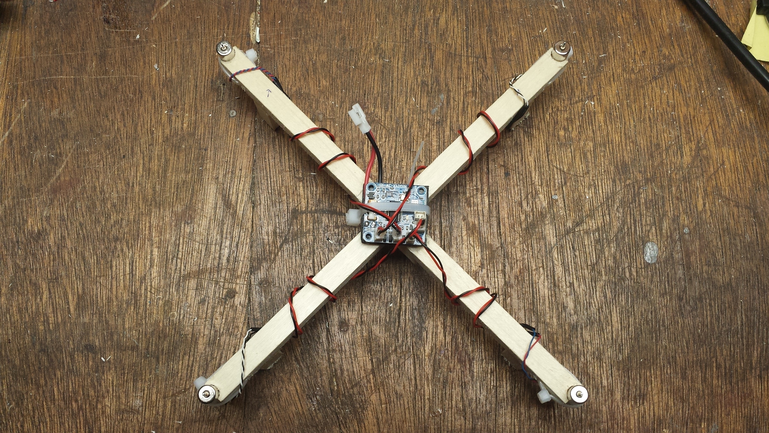 Wires Wrapped and Connected to Flight Controller