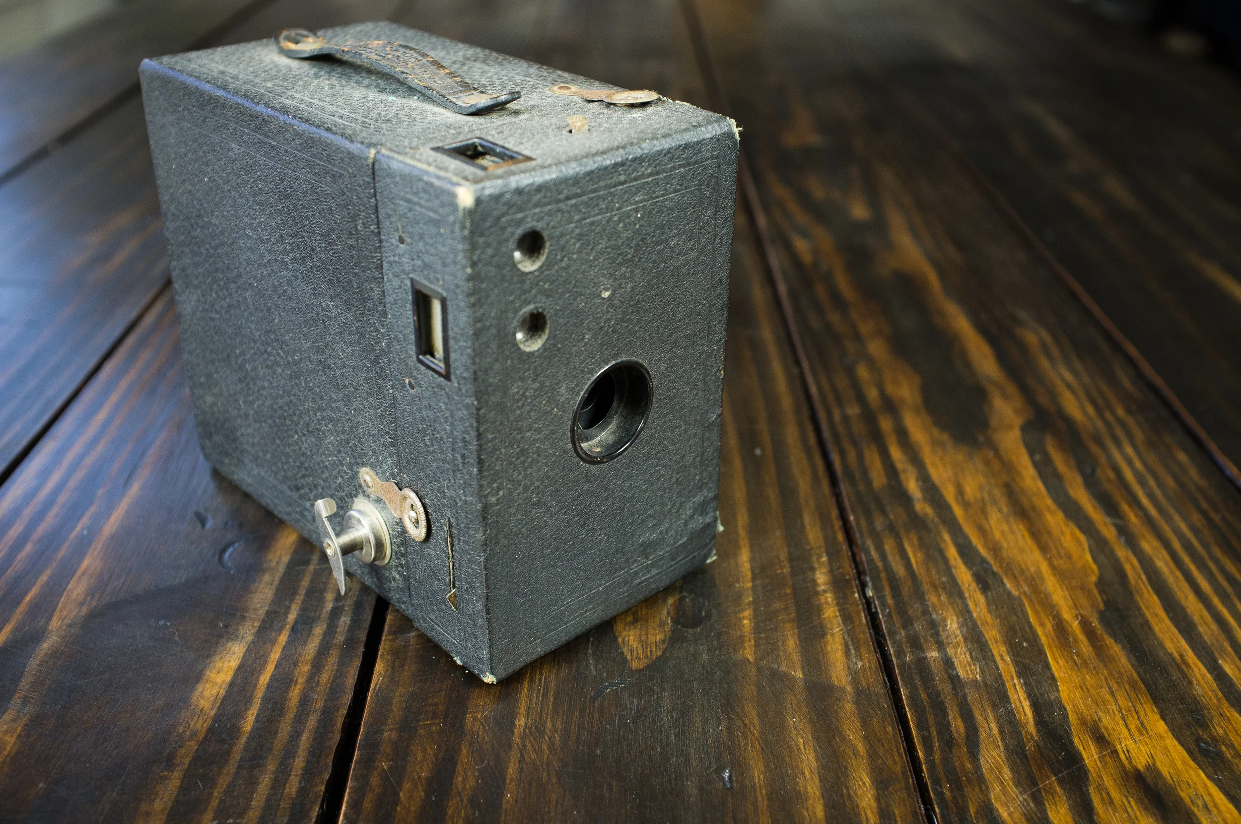 Eastman-Kodak Box Brownie, converted for tintype use.