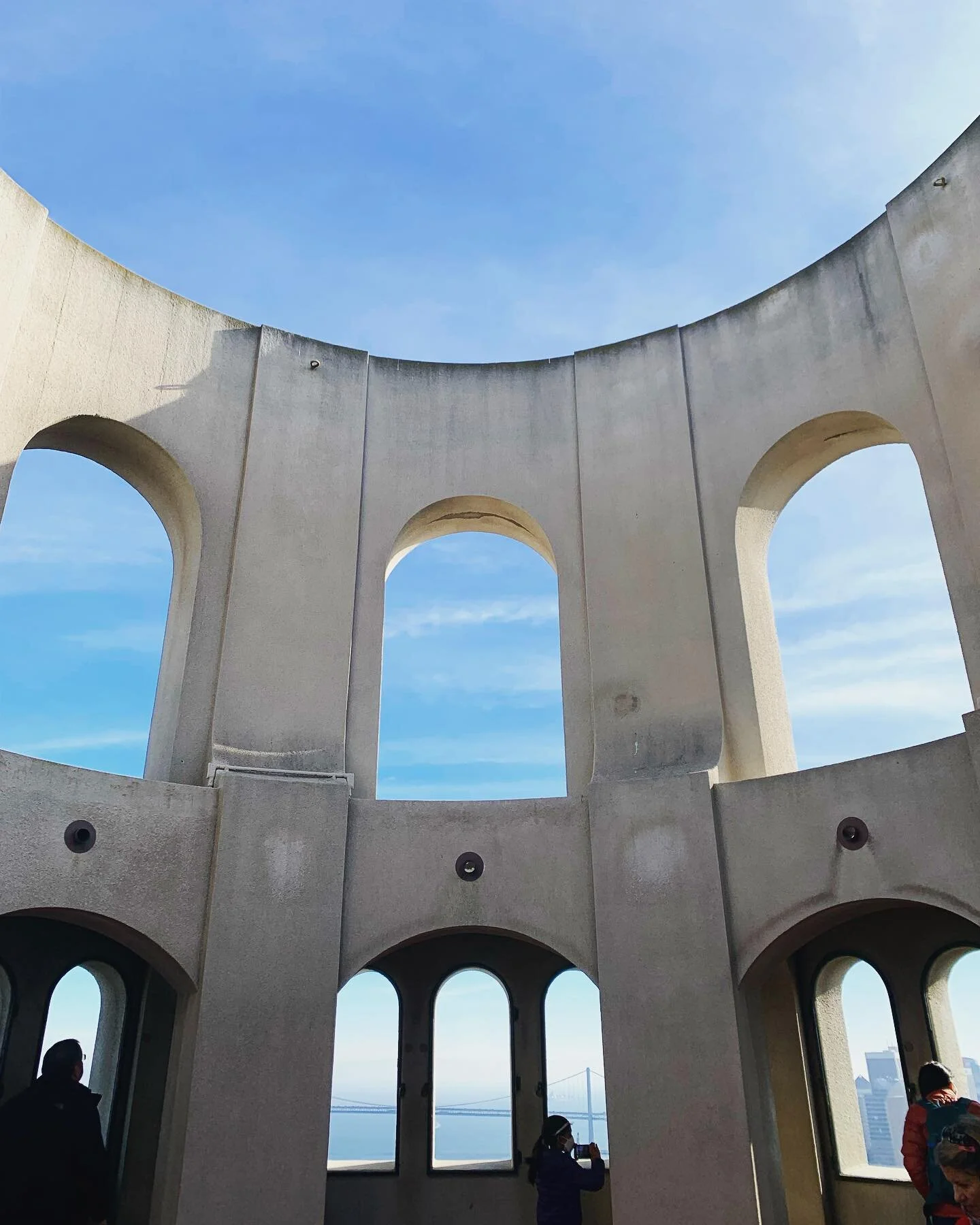 After 11 years of living in the Bay Area, I finally made it to the top of Coit Tower. And I will brag with pride that my kid and I got there by walking up from the Embarcadero. Such a great excursion.
