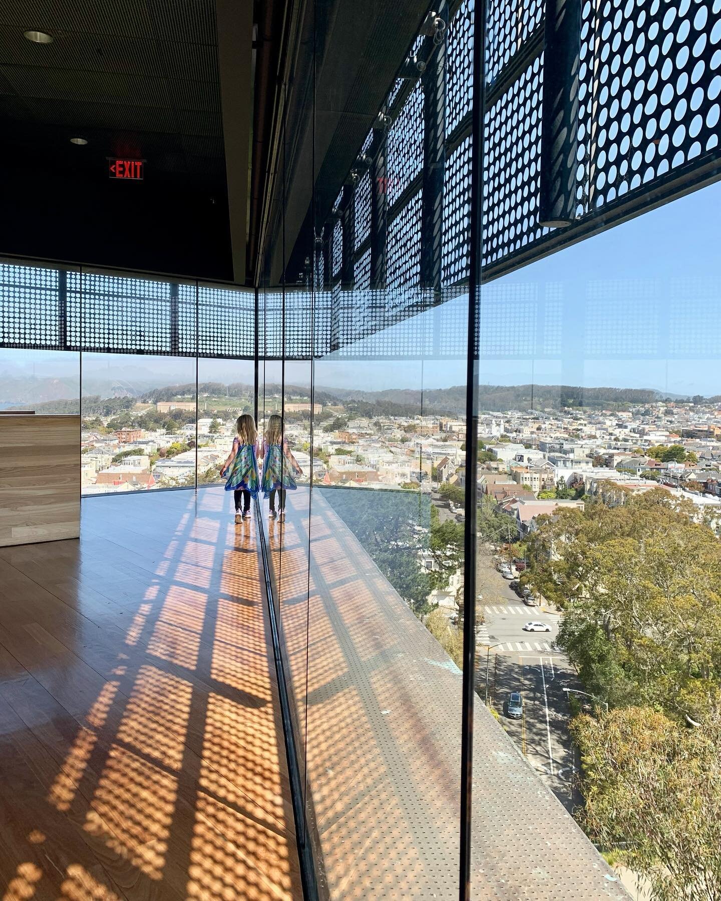 Exploring the sky from tower with my little butterfly