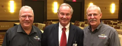 Peter with Javier Pena and Steve Murphy who worked on the Pablo Escabar case and were the inspiration for the Netflix series Narcos