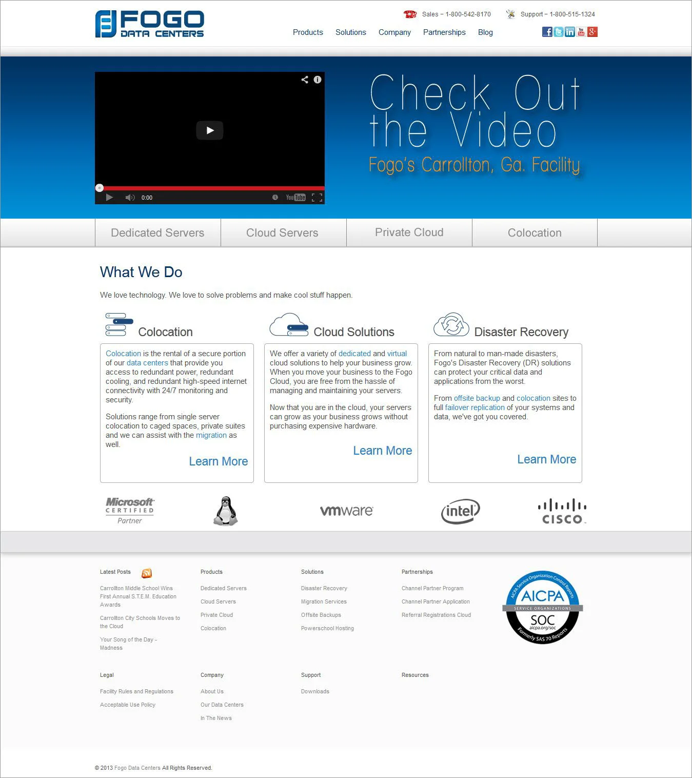 Current Fogo Data Centers website