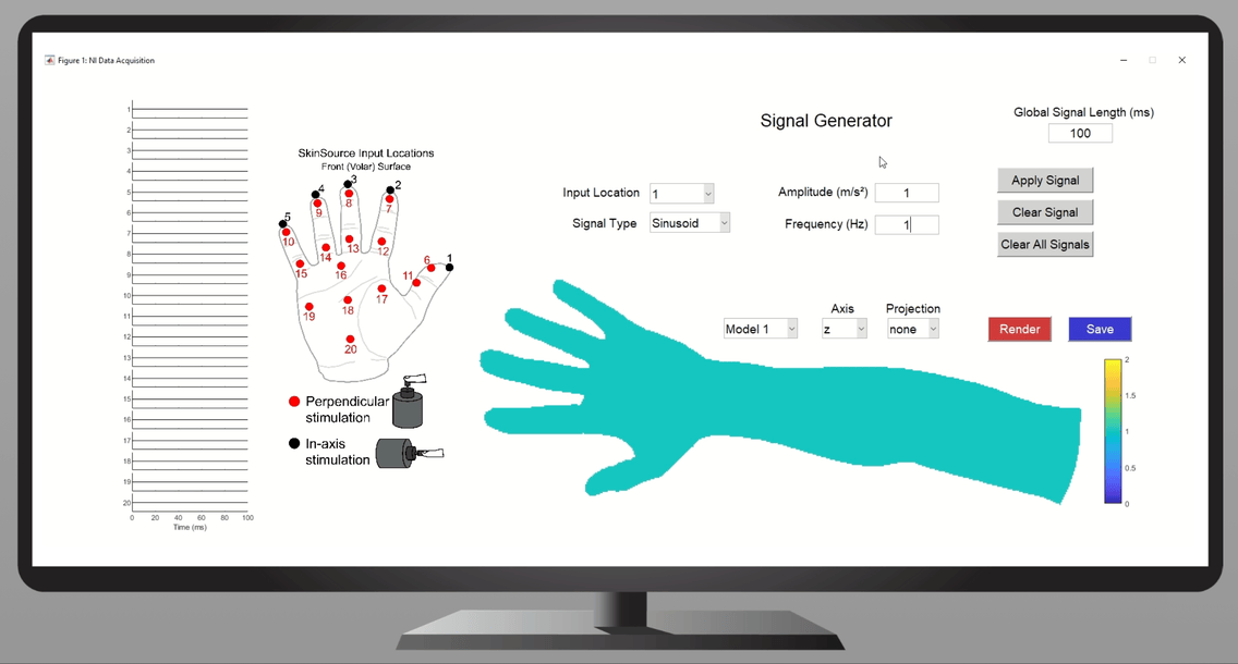  Tummala et al., SkinSource: A Data-Driven Toolbox for Predicting Touch-Elicited Vibrations in the Upper Limb.  IEEE Haptics Symp., 2024.  Free, open source software and data.   Best Paper Award , IEEE Haptics Symposium, 2024. 
