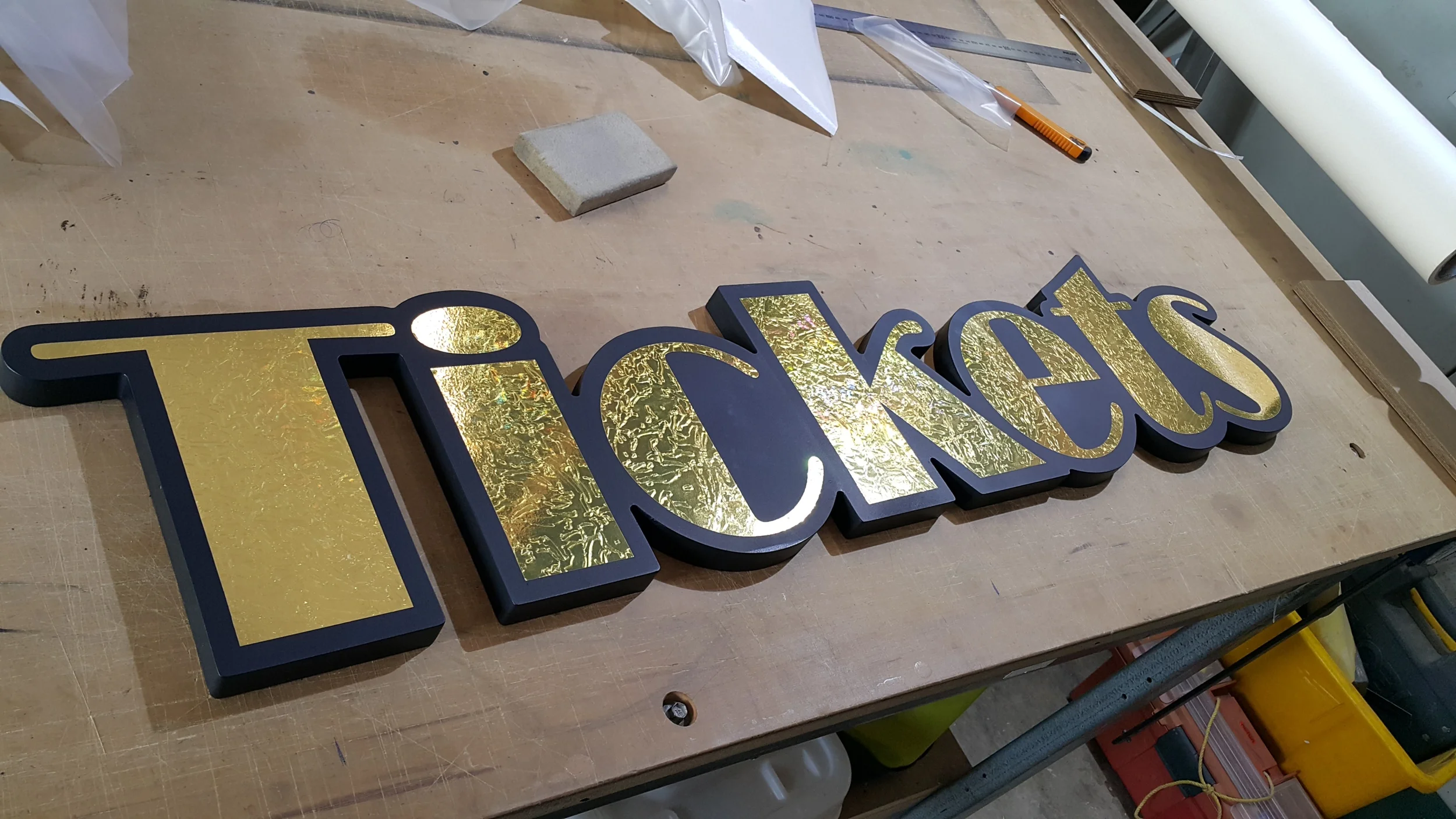 3D with gold leaf for Period theame cinema