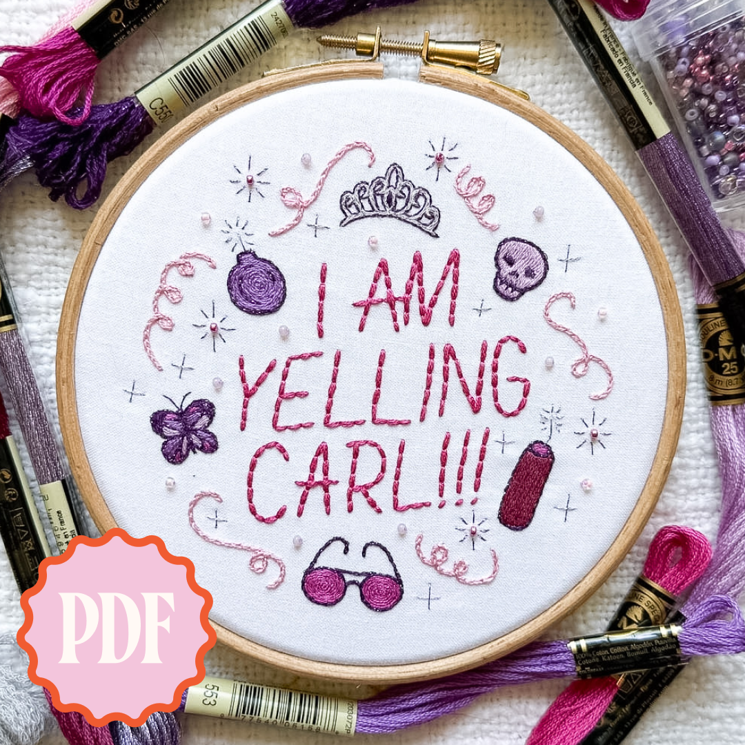 I AM YELLING CARL!!! Embroidery Pattern