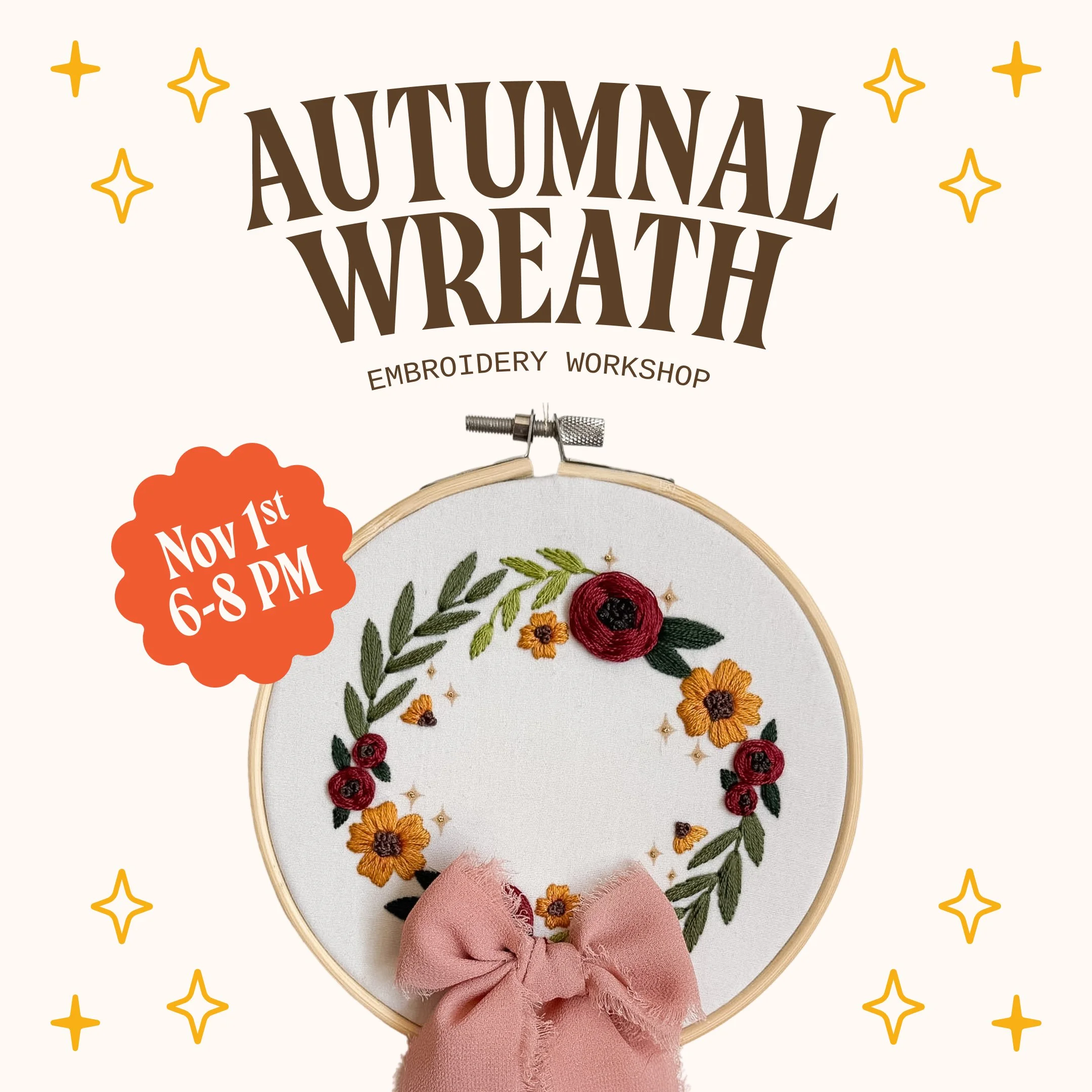 Autumn Embroidery Workshop with Lady Scrib