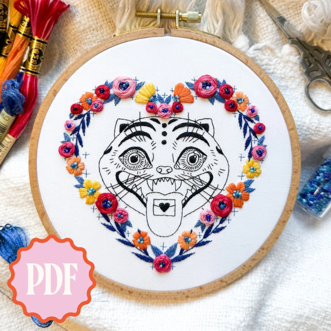 Derpy Tiger Embroidery Pattern