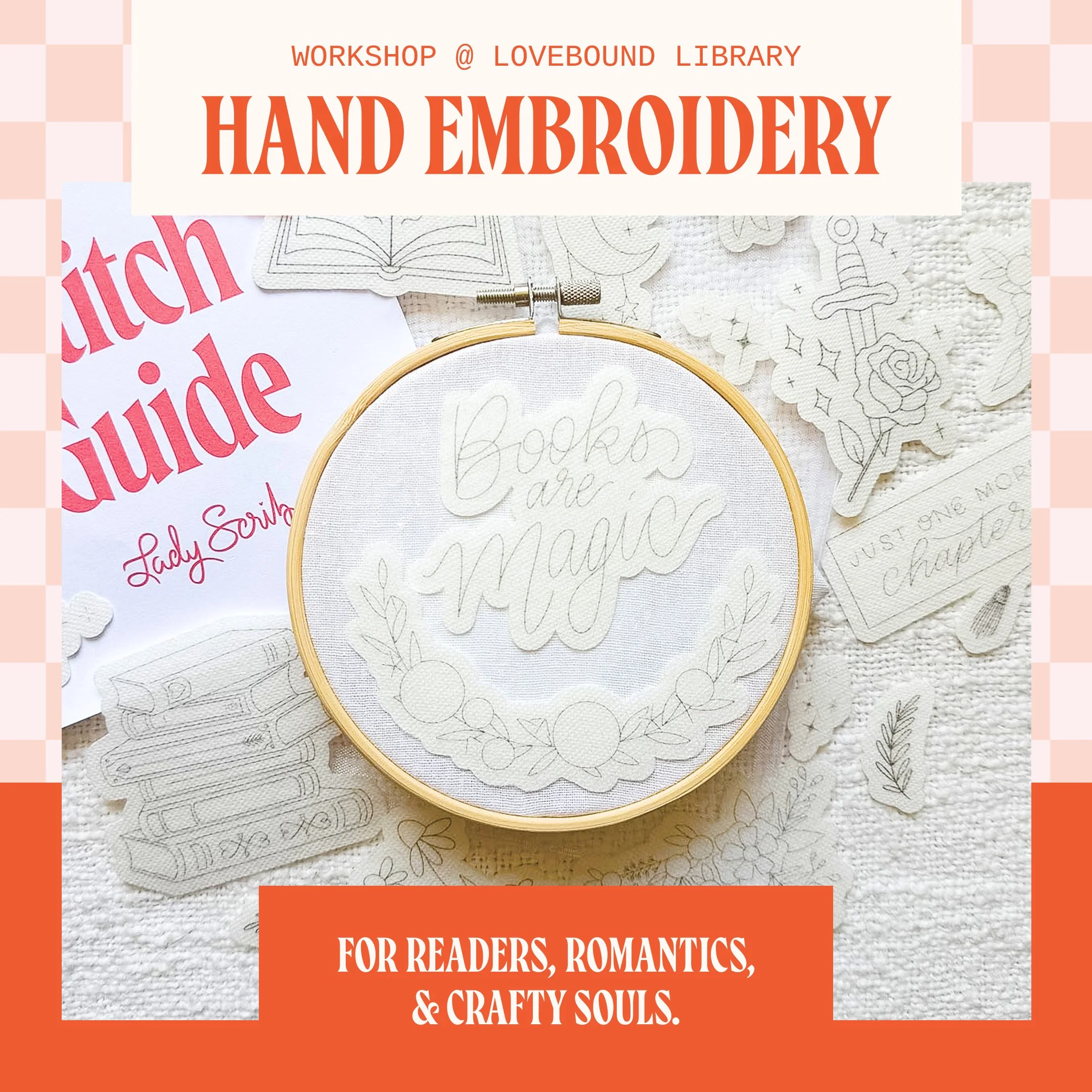 Embroidery Workshop | Thursday, August 27th, 6 - 8 PM at Lovebound Library
