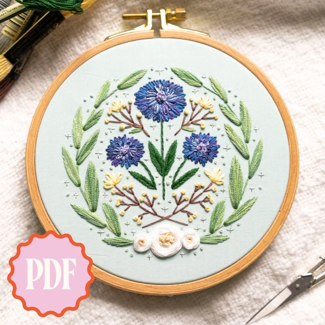 November Birth Flower Embroidery Pattern