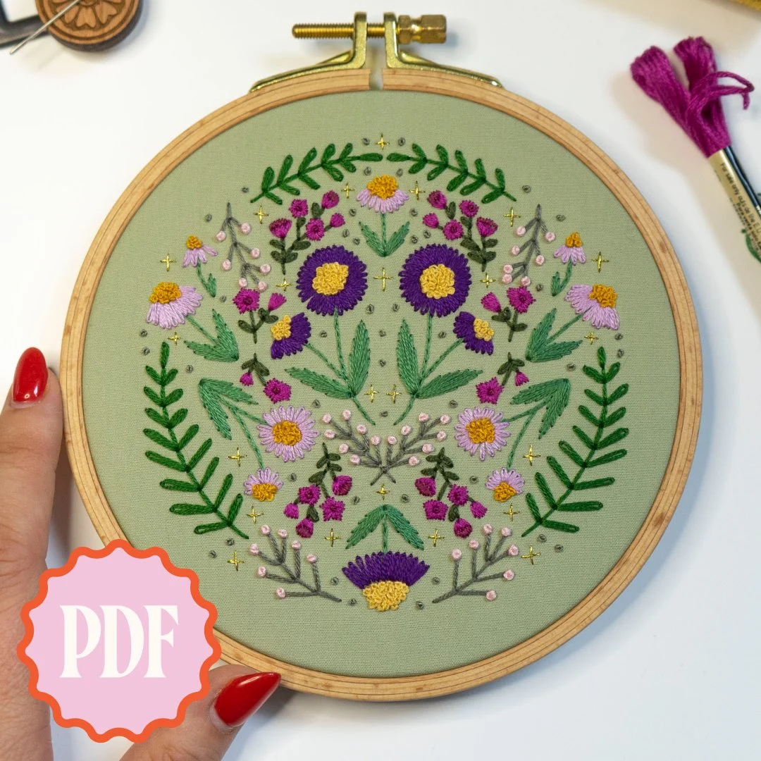 September Birth Flower Embroidery Pattern