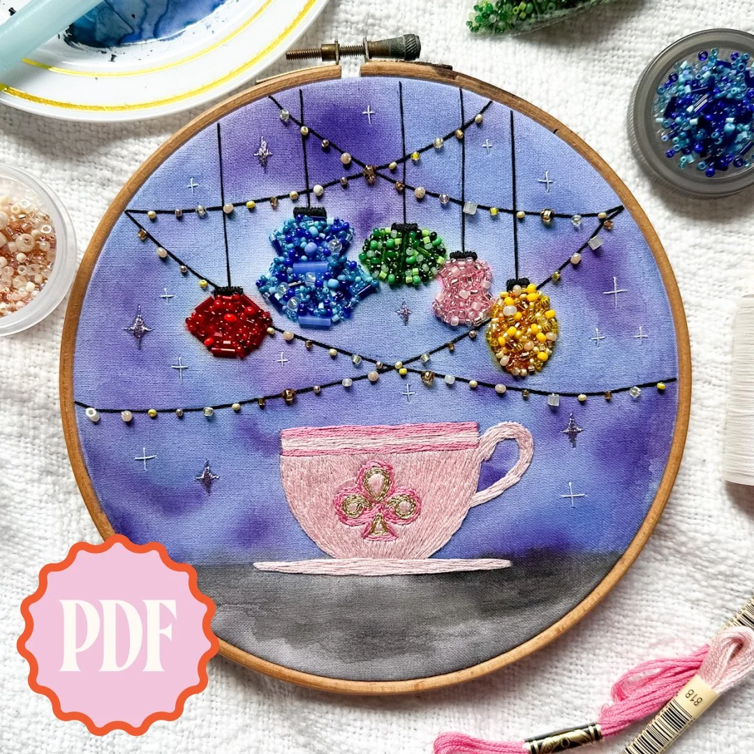 Teacups Embroidery Pattern