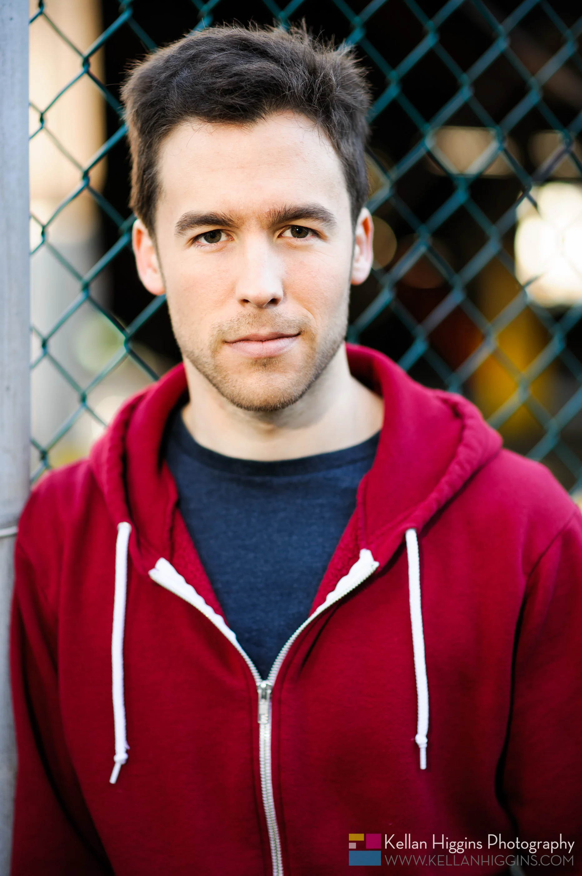 Frank going for a badass look. Single light through an umbrella to the left at about 45 degrees.