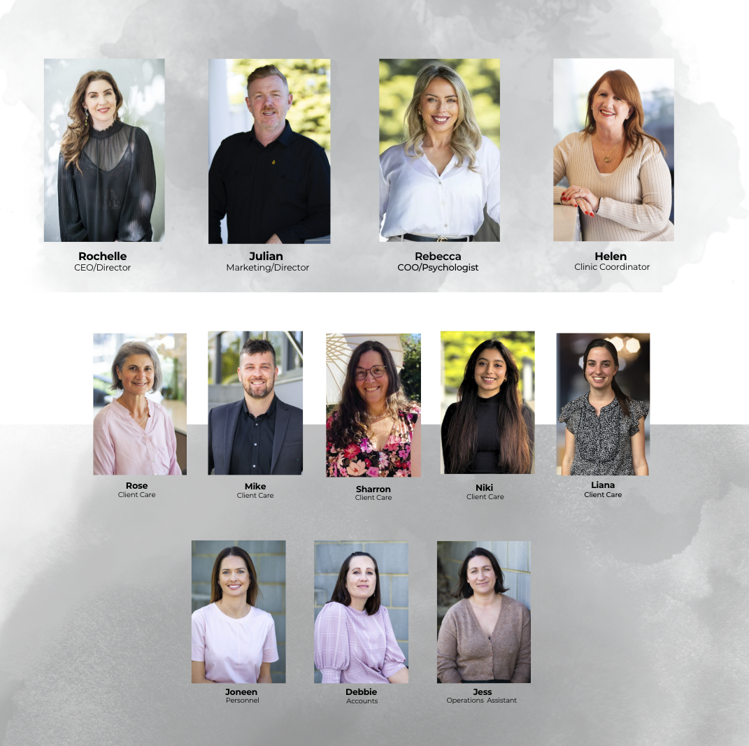 A team of amazing people smilinh and leading a large company of 50 plus people in the mental health industry.