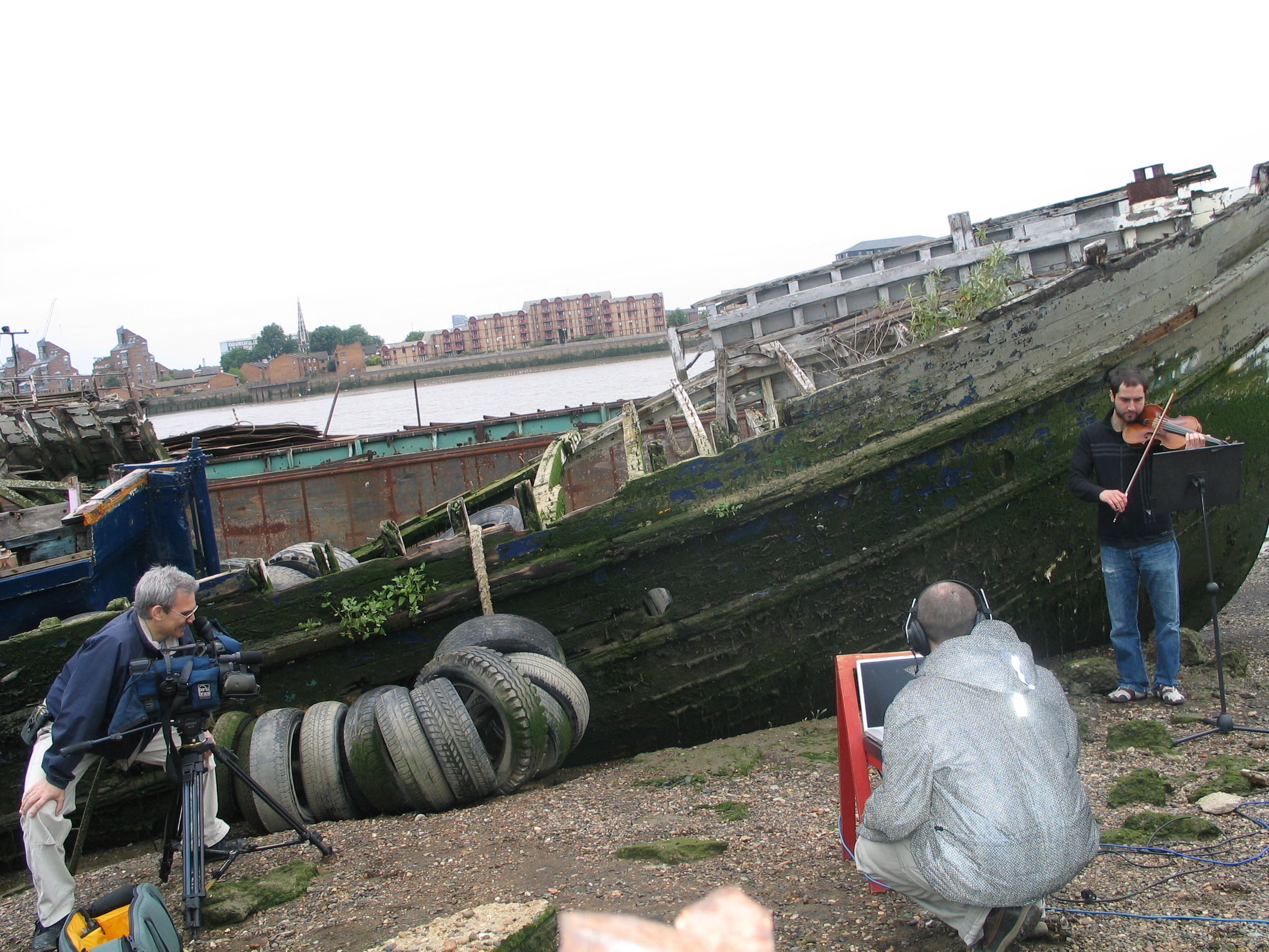 Recording Vince on location for Installation for String Quartet in 2005 with film maker Richard Coldman