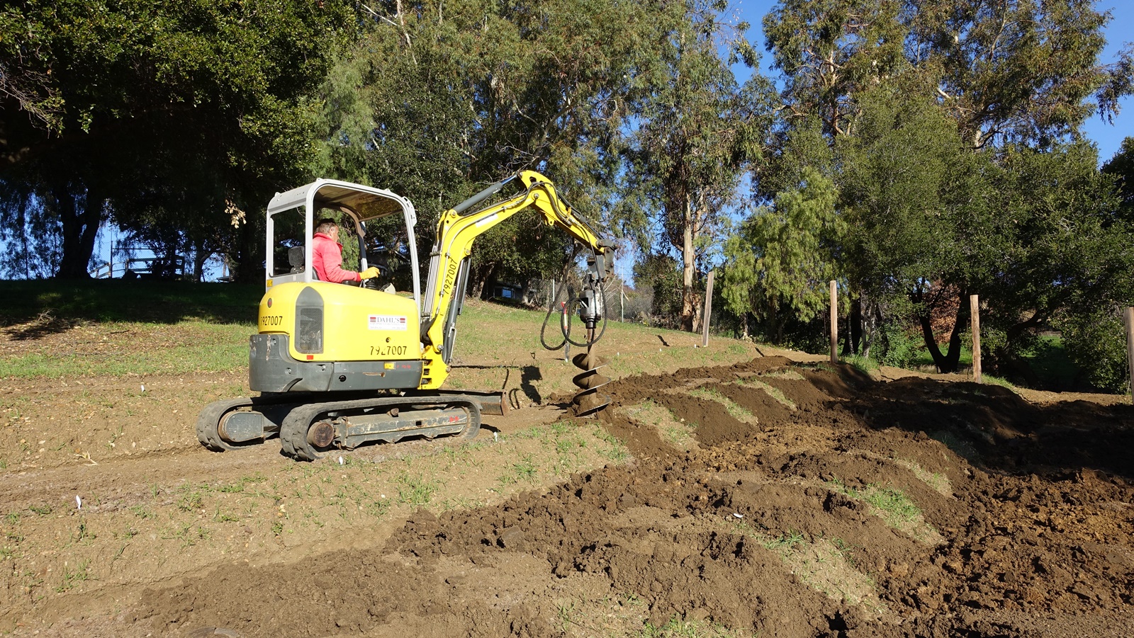 4 Drill plant holes 18" x 4' with excavator