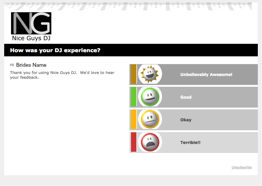 Super easy review system