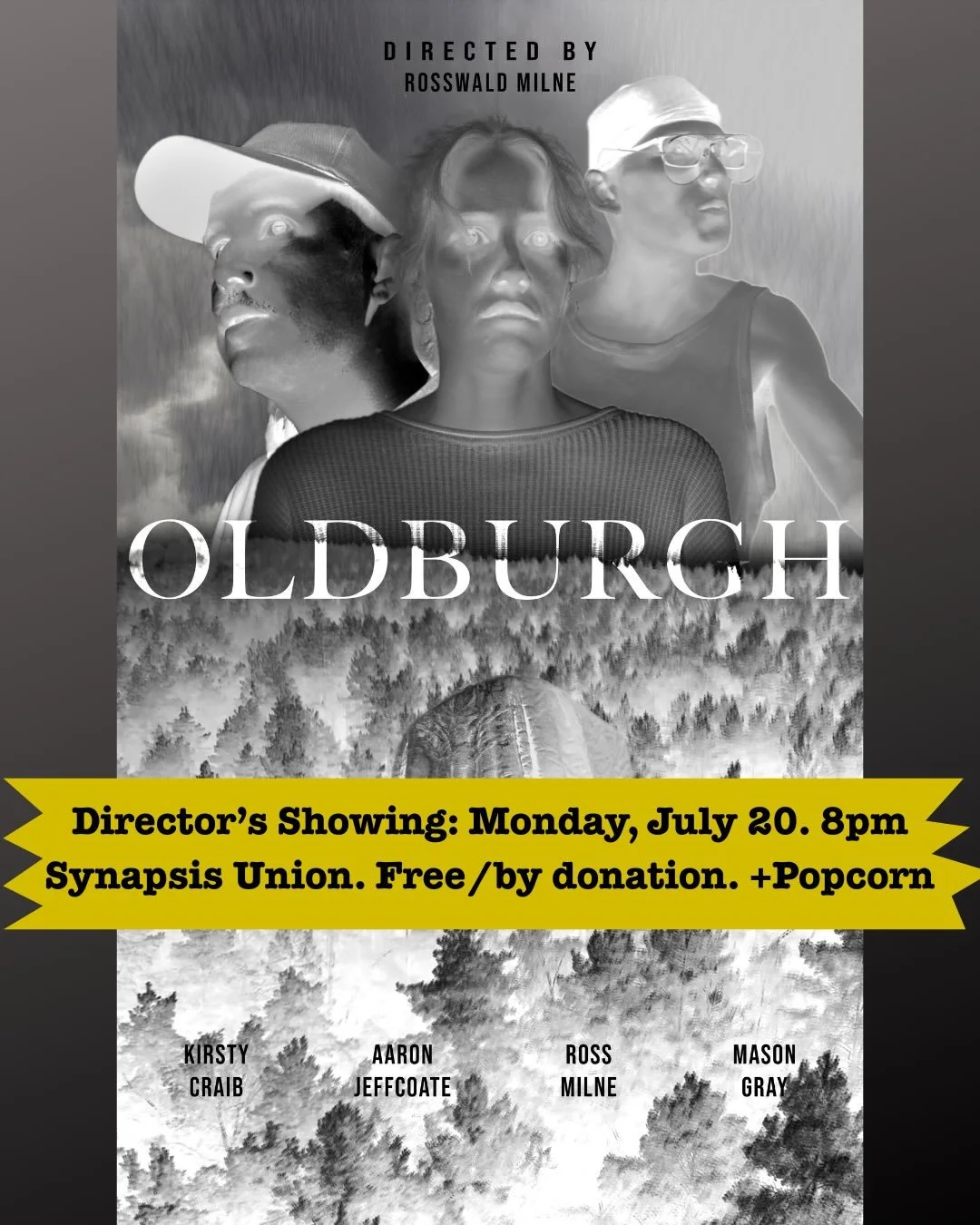 &ldquo;Oldburgh&rdquo; Director&rsquo;s showing Monday, July 20 at Synapsis at 8pm. Free/by donation. +popcorn. Director Ross Milne will be presenting his comedy horror film.
The story of one Ned&rsquo;s desperate attempts to preserve the filth of hi