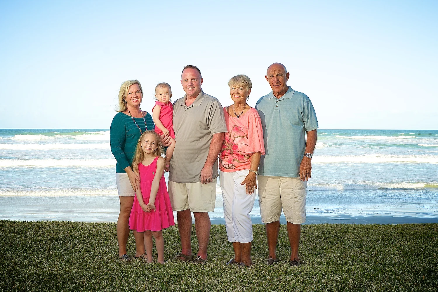 family portrait at the beach