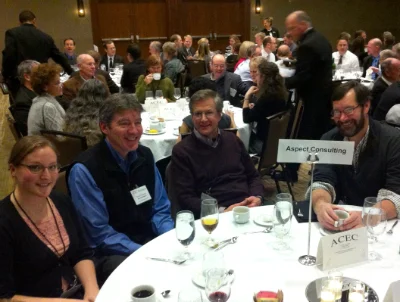 Mark Sadler (2nd from right), City of Everett, joined Aspect project team members at the awards banquet.