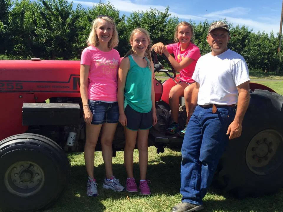Bill Rice and family at Cherry Harvest